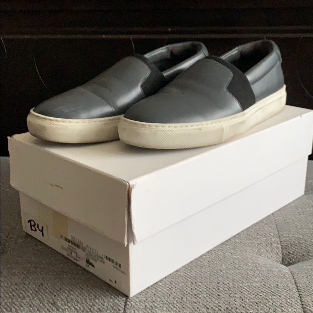 Balenciaga Leather Slip-on Sneakers Grey/Black